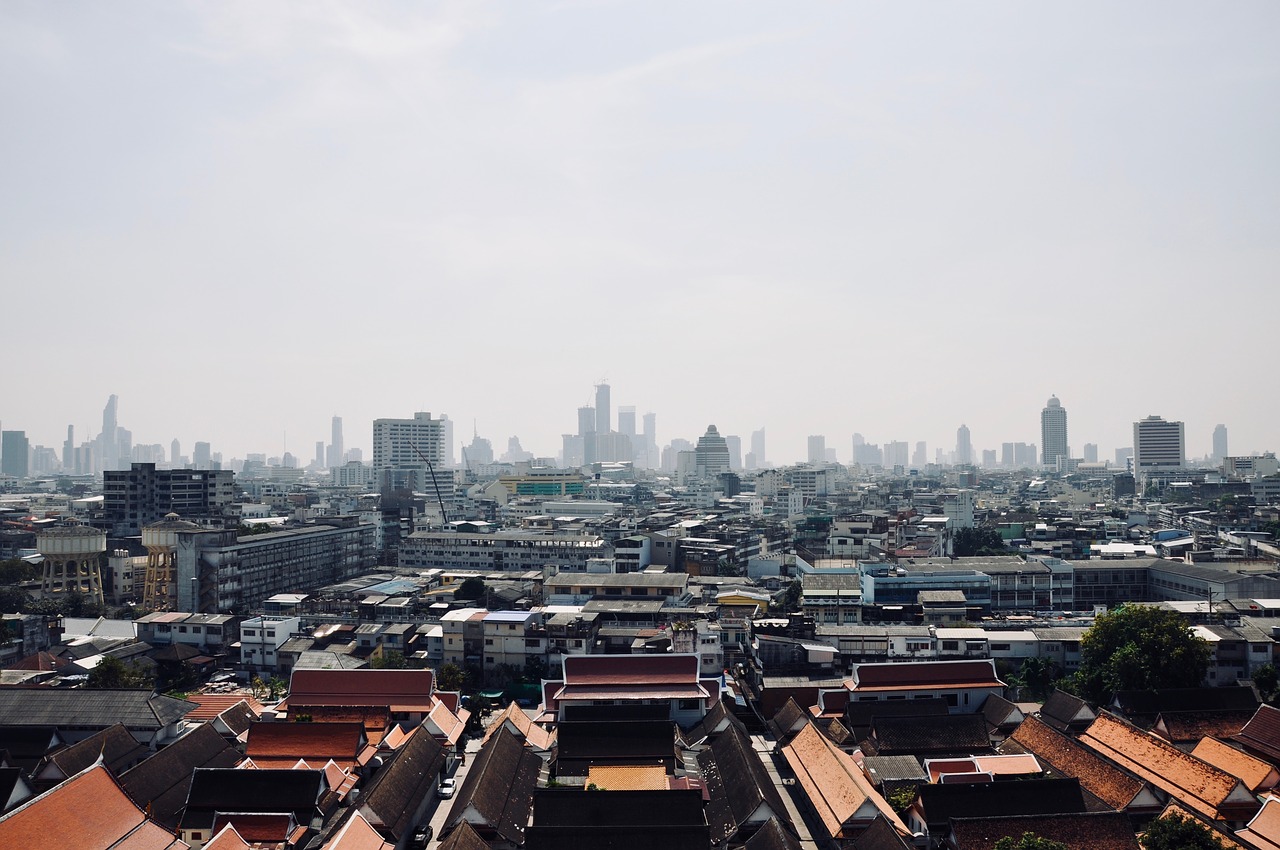 Azijoje,  Tailandas,  Bankokas,  Peržiūrėti,  Panorama,  Dangoraižiai,  Skyline,  Namai,  Miestas, Nemokamos Nuotraukos