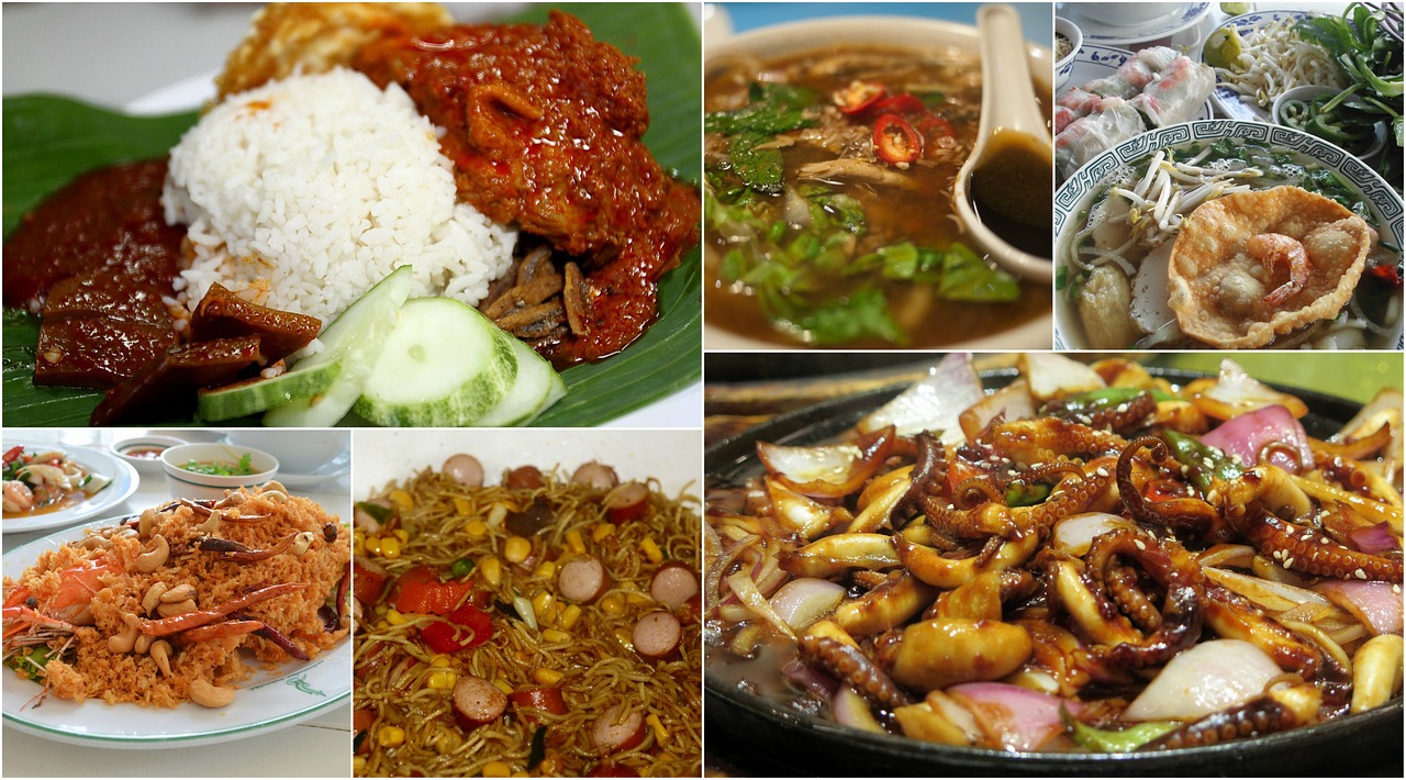 Asia Food, Maisto Koliažas, Foto Koliažas, Maistas, Asija, Koliažas, Vakarienė, Restoranas, Rytietiškas, Kinai