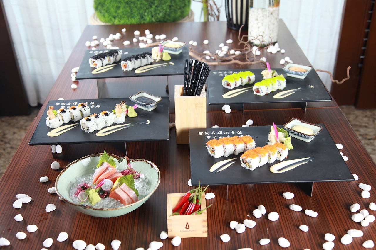 Asian Food, Sushi Japan, Maistas, Jūros Gėrybės, Ryžiai, Žuvis, Jūros Dumbliai, Krevetės, Tunų, Lašiša