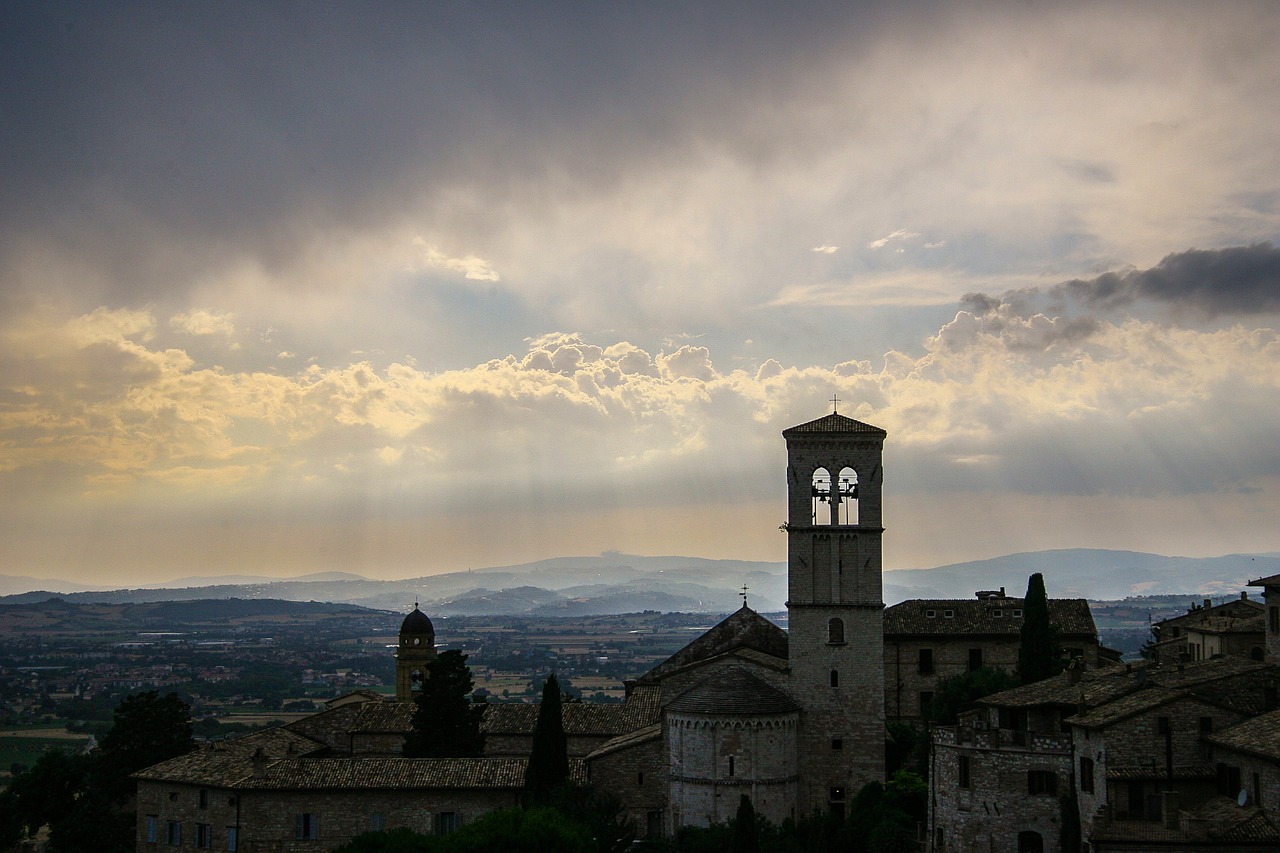 Assisi, Italy, Bažnyčia, Toskana, Architektūra, Religija, Bazilika, Umbria, Katalikų, Istorinis
