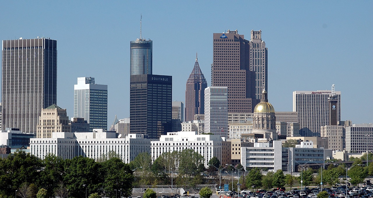 Atlanta, Gruzija, Miesto Panorama, Miestas, Usa, Centro, Architektūra, Amerikietis, Orientyras, Rajonas