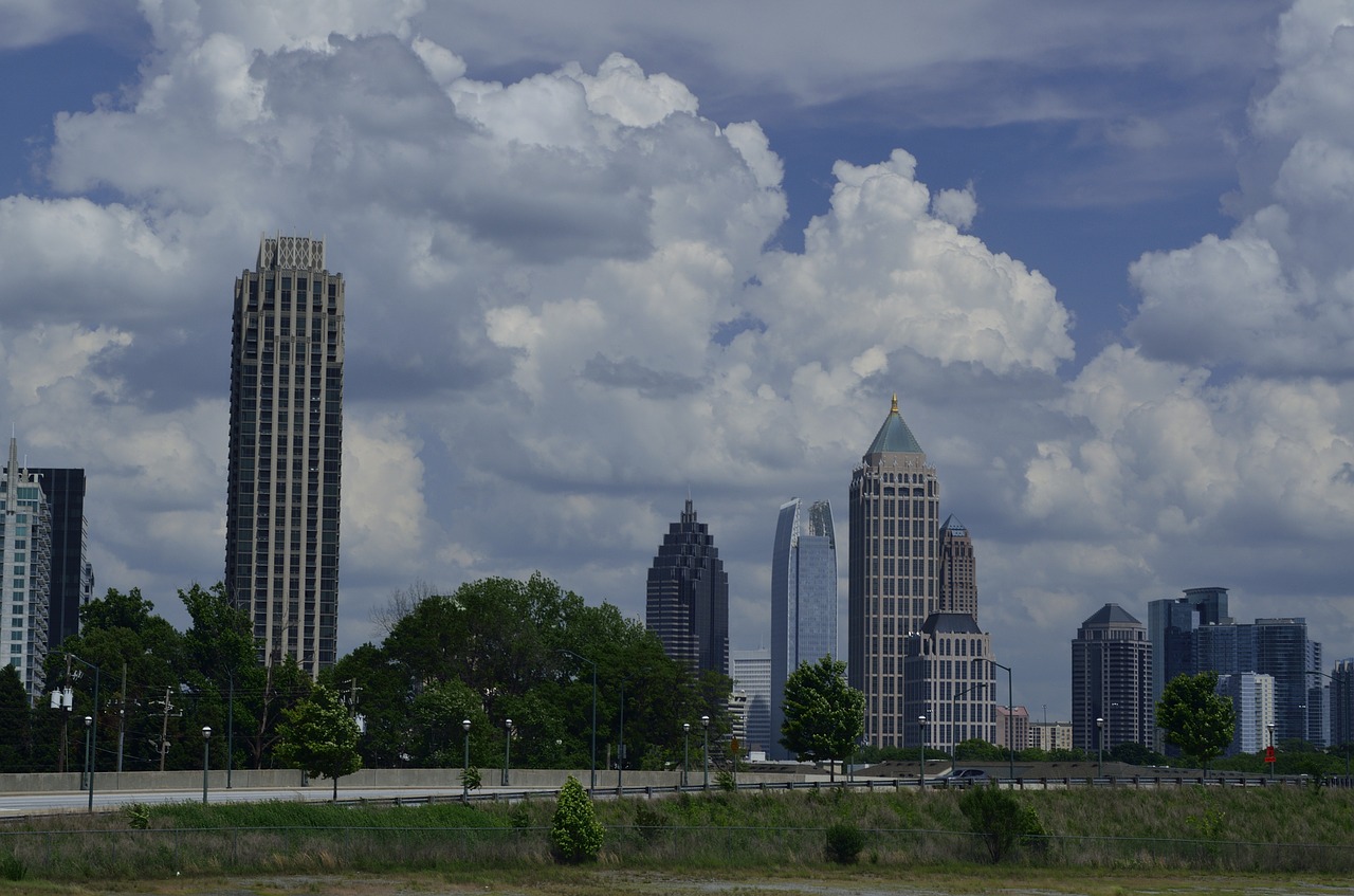 Atlanta, Gruzija, Midtown, Panorama, Miesto Panorama, Pastatai, Dangoraižiai, Miestas, Atl, Valstijos