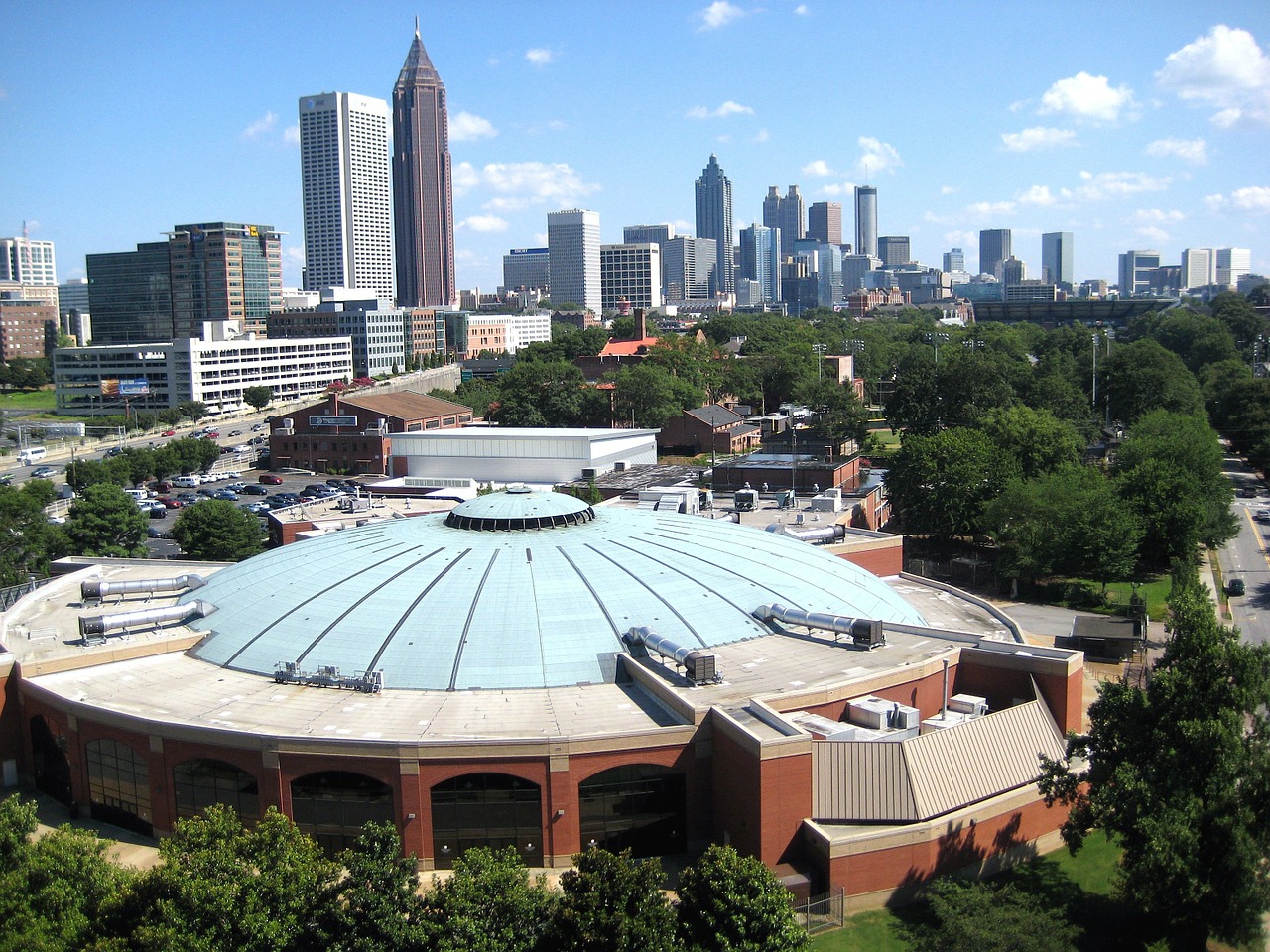 Atlanta, Gruzija, Miestas, Miestai, Panorama, Pastatai, Dangoraižiai, Miesto Panorama, Miesto, Architektūra