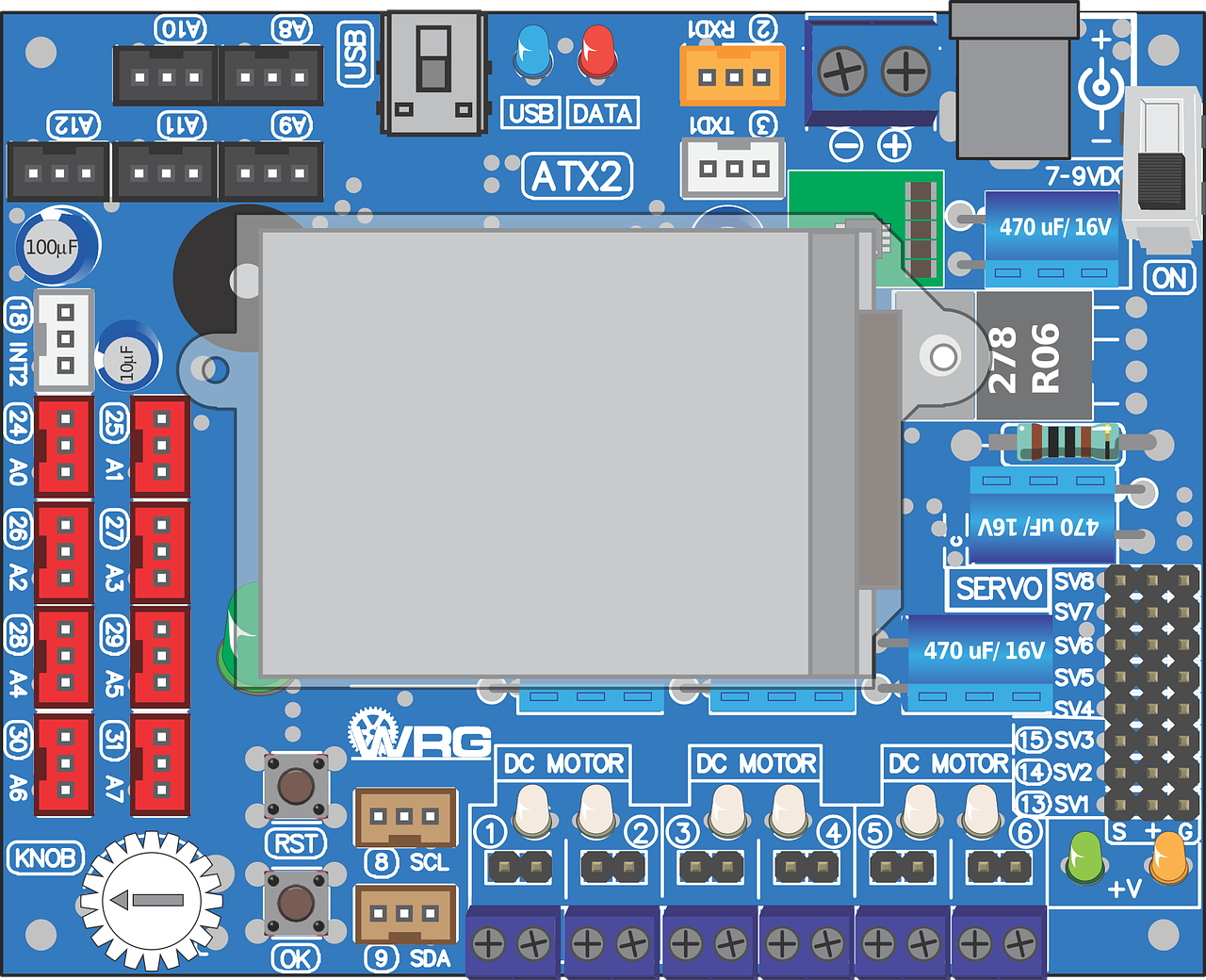 Atx2, Mikrokontroleris, Arduino, Atmega644P, Robotas, Nepakanka, Novatoriškas Eksperimentas, Valdytojas, Atmel, Nemokama Vektorinė Grafika