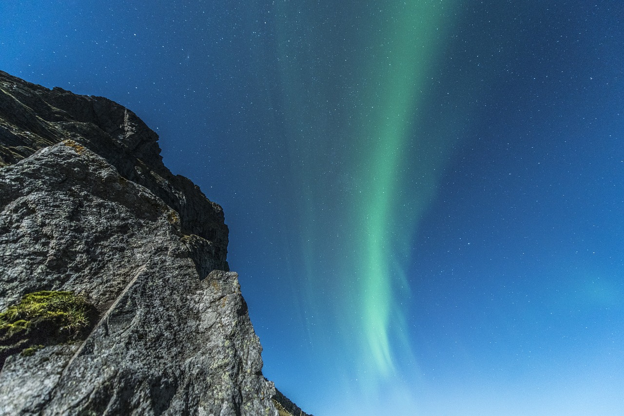 Aurora Borealis, Lofoten, Norvegija, Naktis, Žalias, Dangus, Mėlynas, Nemokamos Nuotraukos,  Nemokama Licenzija