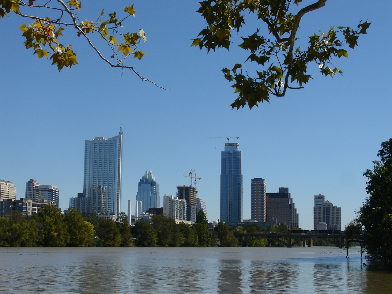 Austin, Texas, Upė, Architektūra, Panorama, Miestas, Miesto Panorama, Bokštas, Dangoraižis, Pastatas