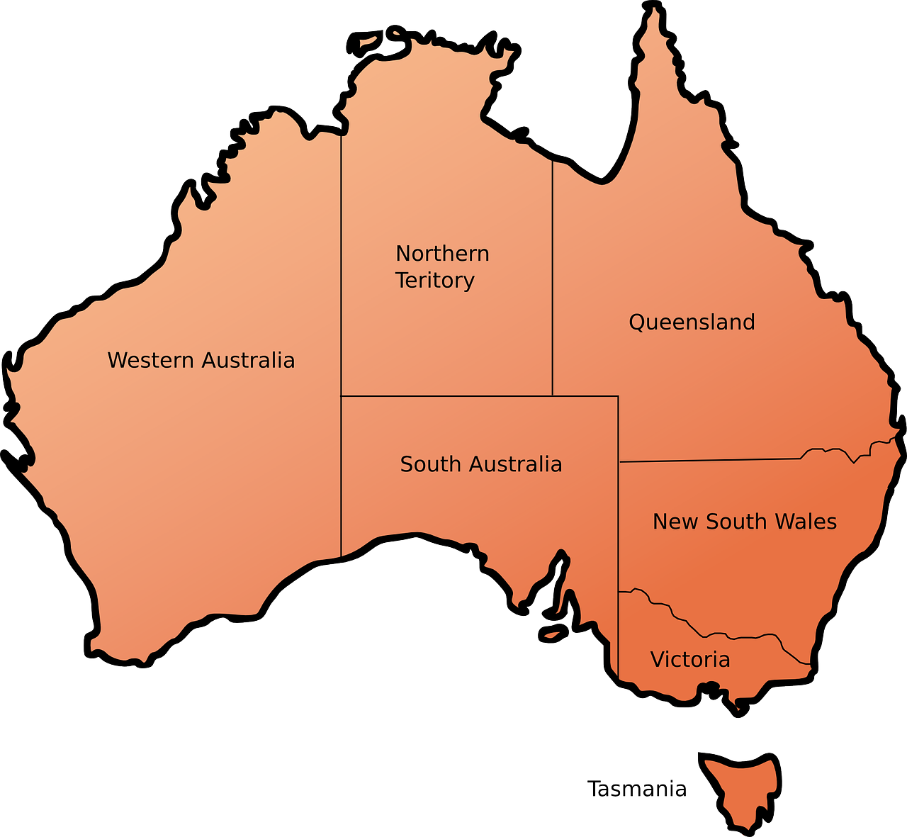 Australia, Žemėlapis, Teritorijos, Geografija, Žemynas, Nemokama Vektorinė Grafika, Nemokamos Nuotraukos,  Nemokama Licenzija