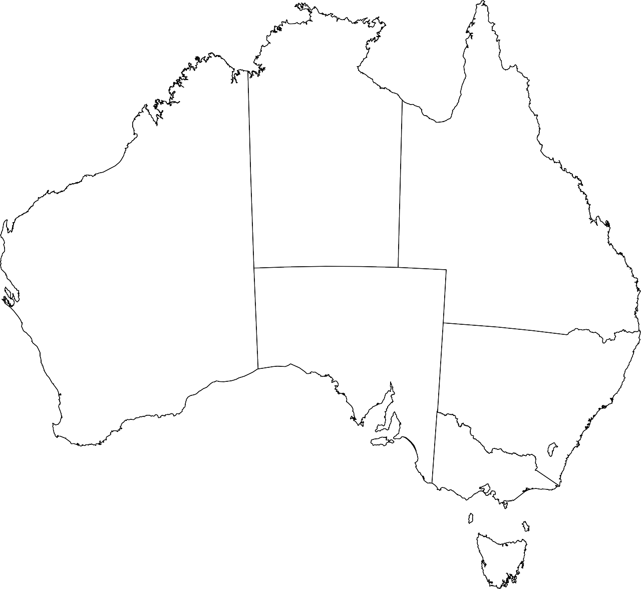 Australia, Žemynas, Geografija, Žemėlapis, Pakrantės Ribas, Valstijos, Politinis, Nurodyta, Kartografija, Tauta
