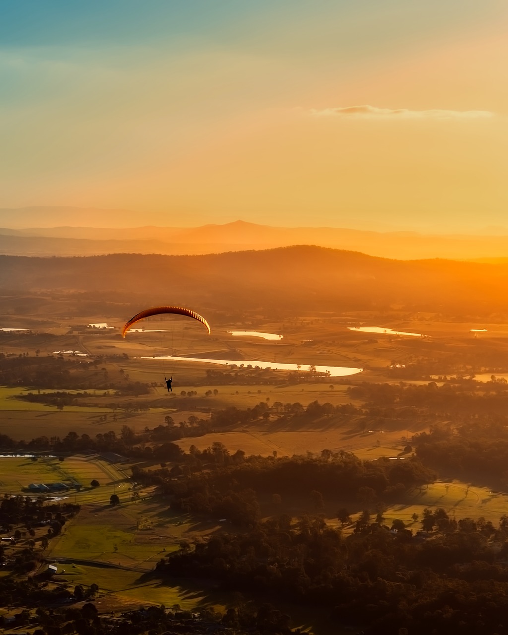 Australia, Paragliding, Laisvalaikis, Poilsis, Parašiutas, Nuotykis, Sklandymas, Saulėtekis, Saulėlydis, Kraštovaizdis