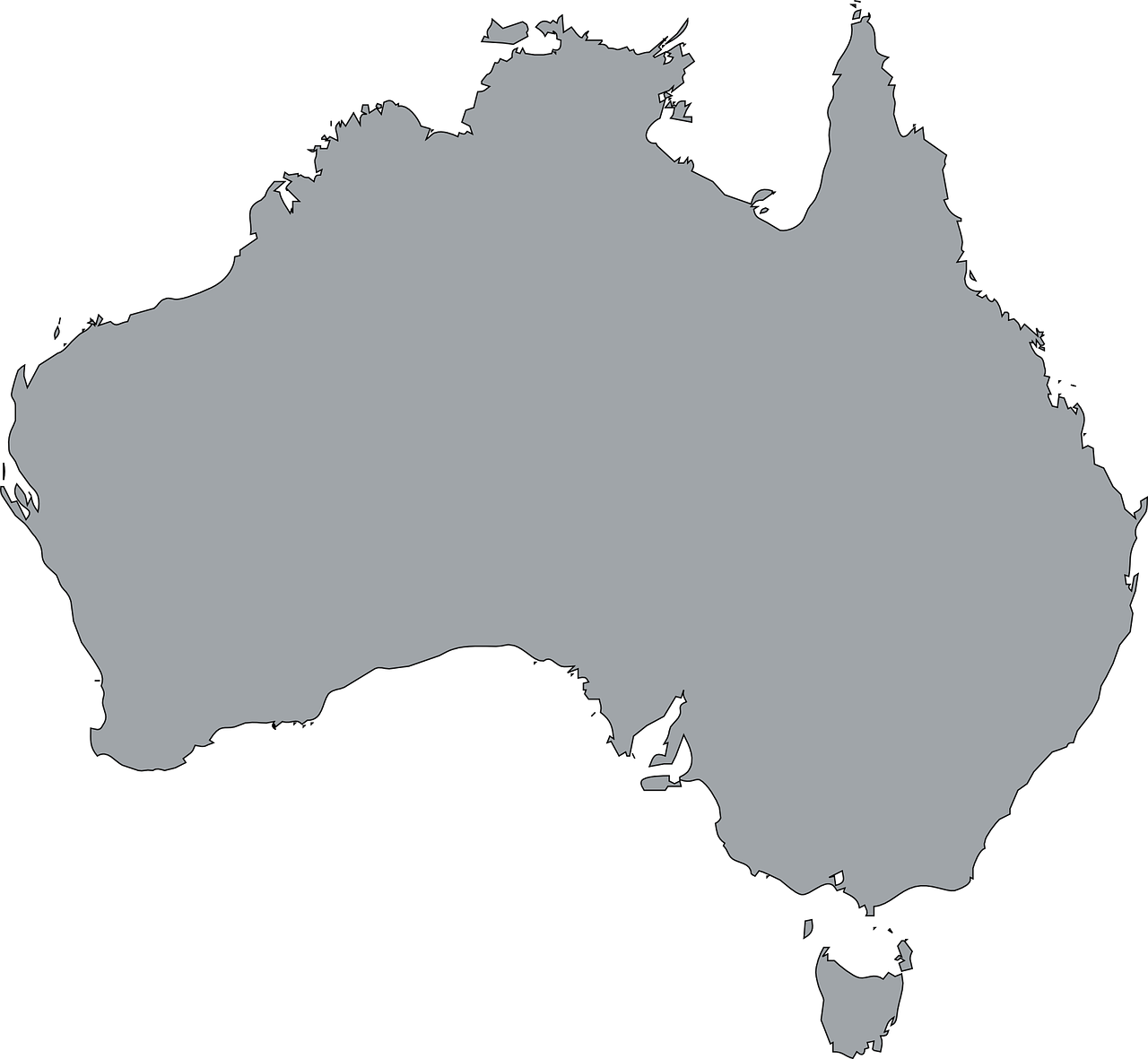 Australia, Žemynas, Pilka, Siluetas, Nemokama Vektorinė Grafika, Nemokamos Nuotraukos,  Nemokama Licenzija