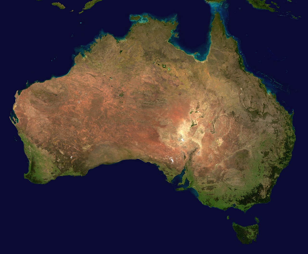 Australia, Žemynas, Oro Vaizdas, Geografija, Žemėlapis, Palydovinis Vaizdas, Palydovinė Nuotrauka, Ramiojo Vandenyno Regionas, Vandenynas, Nemokamos Nuotraukos