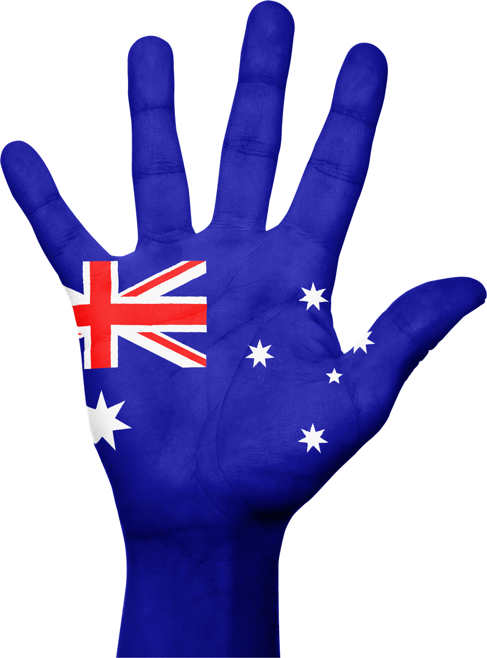 Australia, Vėliava, Ranka, Nacionalinis, Pirštai, Patriotinis, Patriotizmas, Okeanija, Šalis, Nemokamos Nuotraukos