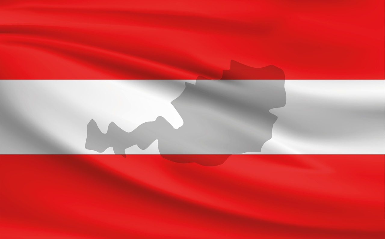 Austria, Vėliava, Reklama, Raudona, Balta, Žemėlapis, Kontūrai, Nemokamos Nuotraukos,  Nemokama Licenzija