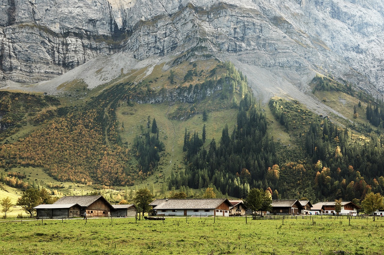 Austria, Tyrol, Karvendel Kalnai, Kalnai, Alm, Alpe, Alpių Pieno Ūkis, Rokas, Gamta, Tirolo Alpės