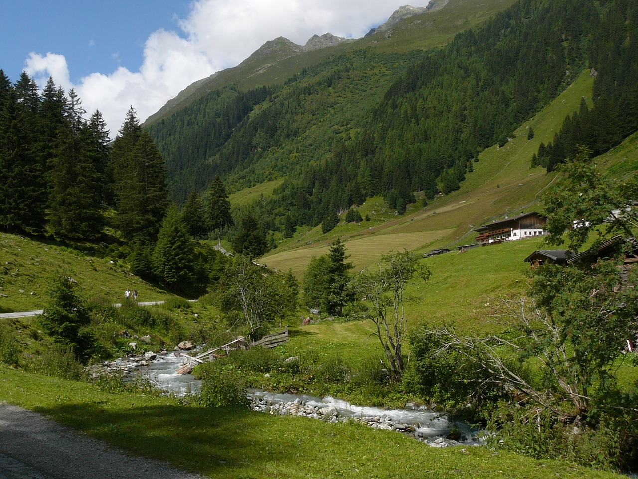 Austria, Slėnis, Upelis, Kraštovaizdis, Alpių, Gamta, Europa, Kalnas, Alpės, Tyrol