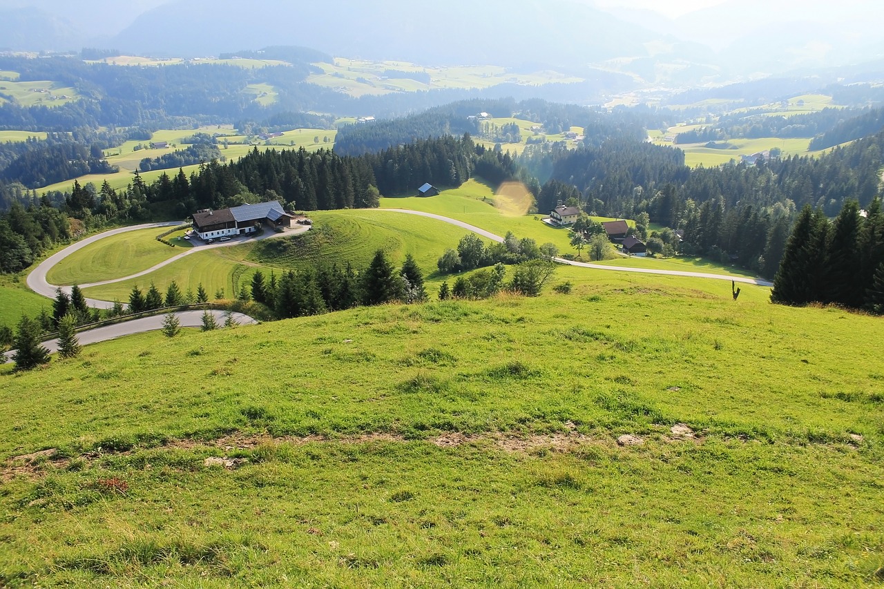 Austrija,  Kalnai,  Alpės,  Kelių,  Lysogory,  Peržiūrėti,  Kraštovaizdis,  Panoraminis,  Aukštis,  Gyvosios Gamtos