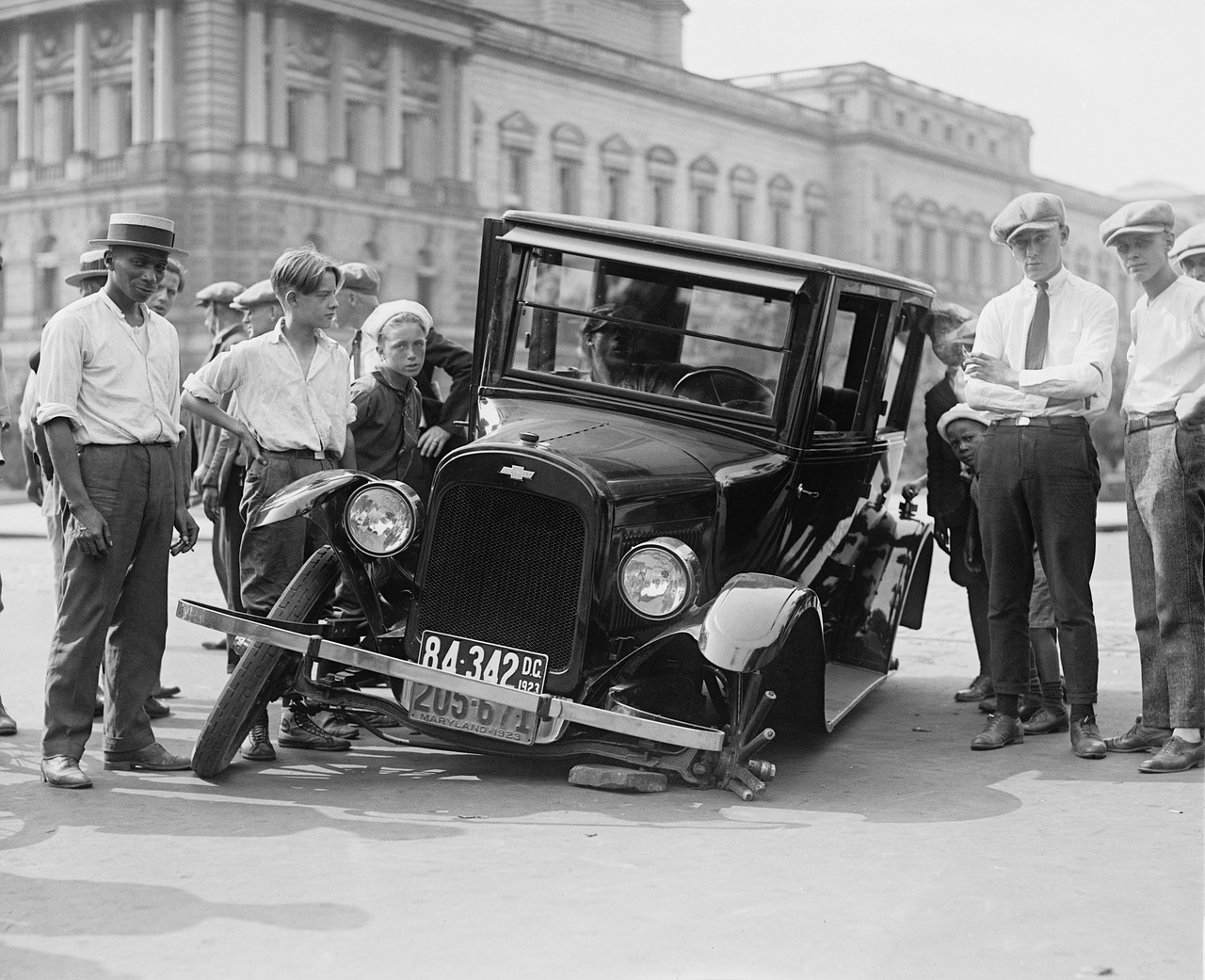 Automobiliai, Defektas, Sunaikintas, Automobilio Avarija, Usa, 1923, Oldtimer, Juoda Ir Balta, Automatinis, Nemokamos Nuotraukos