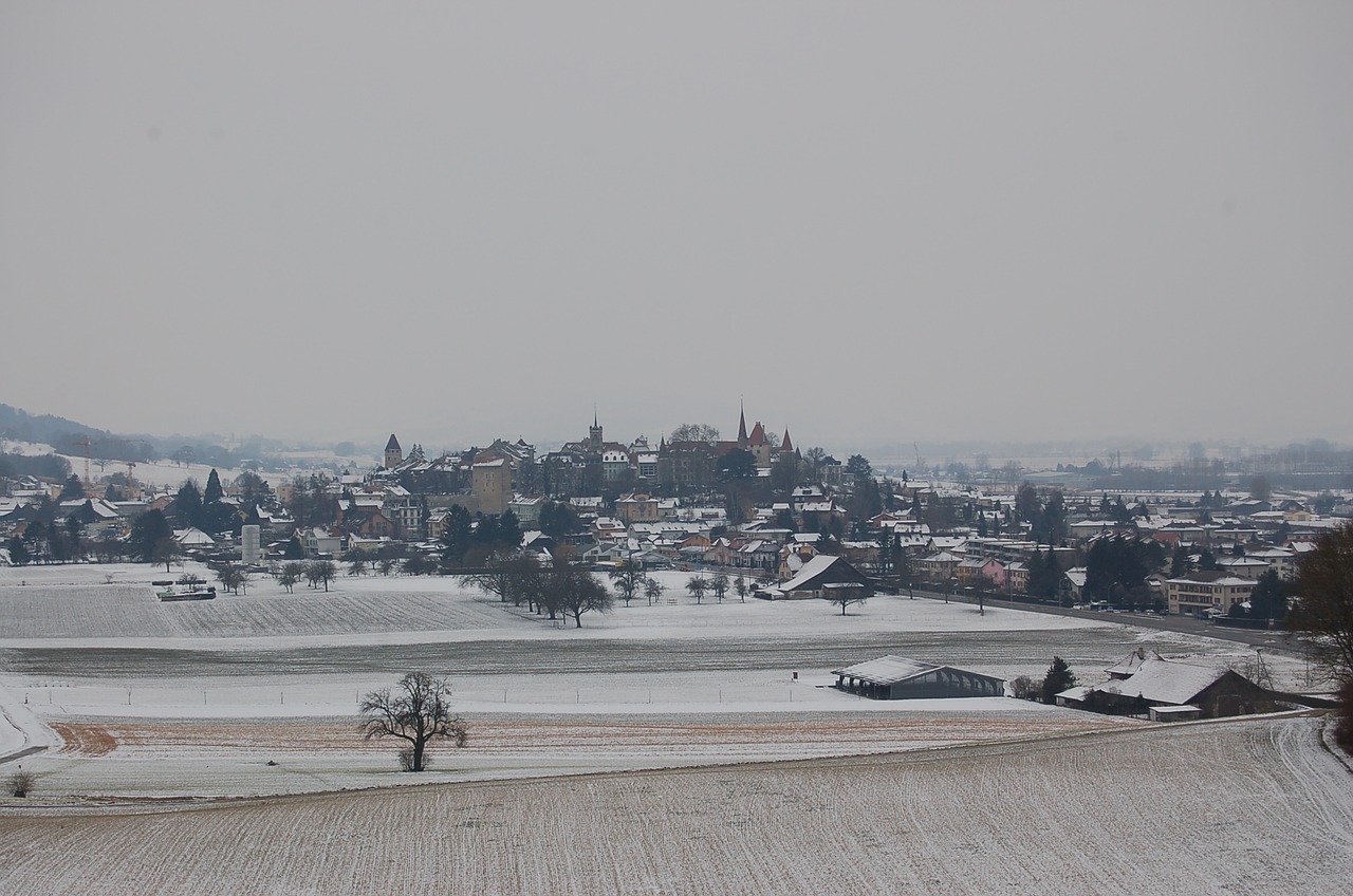 Avenches, Kaimas, Sniegas, Žiemos Peizažas, Šveicarija, Žiema, Nemokamos Nuotraukos,  Nemokama Licenzija