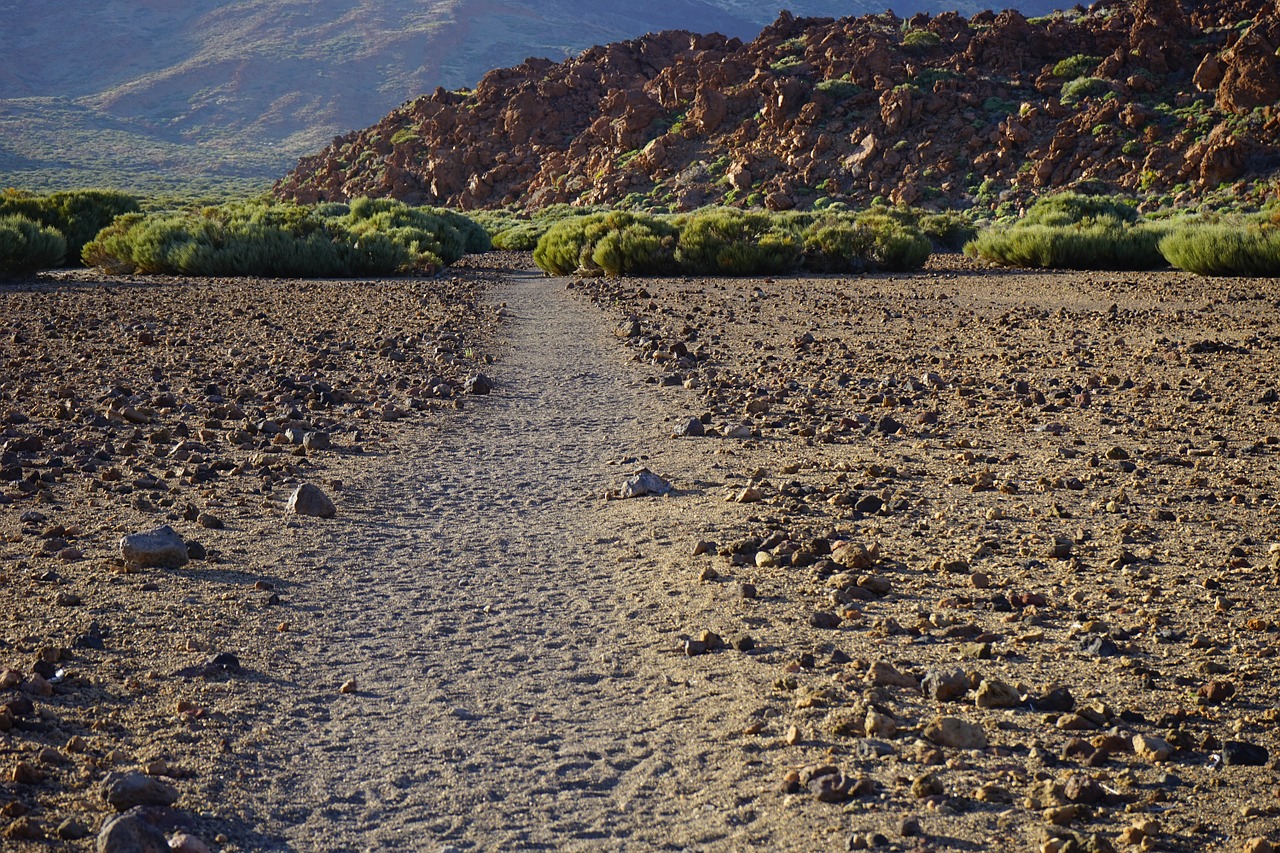 Toli, Kelias, Smėlis, Dykuma, Lava, Lavos Srautas, Bazaltas, Teide Nacionalinis Parkas, Tenerifė, Kanarų Salos