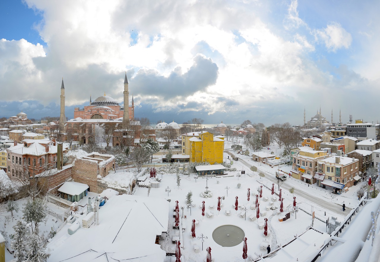 Aya Sofia, Sultanahmet, Sniegas, Nemokamos Nuotraukos,  Nemokama Licenzija