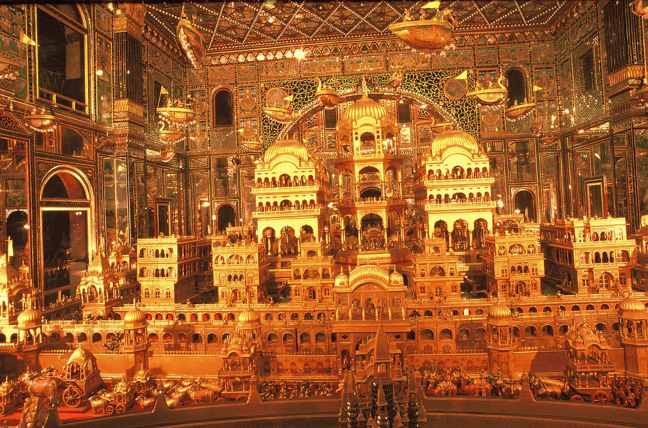 Ayodhya Nagri,  Ajmer Jain,  Šventykla,  Indija,  Auksinis,  Dekoruoti,  Interjeras,  Religinis,  Šventas,  Šventas