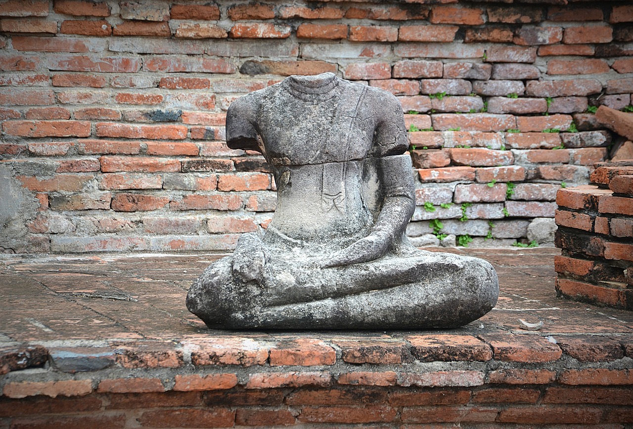 Ayutthaya, Buda, Wat Mahathat, Steinbuddha, Galva, Be Galvos, Tailandas, Pasaulinis Paveldas, Nemokamos Nuotraukos,  Nemokama Licenzija