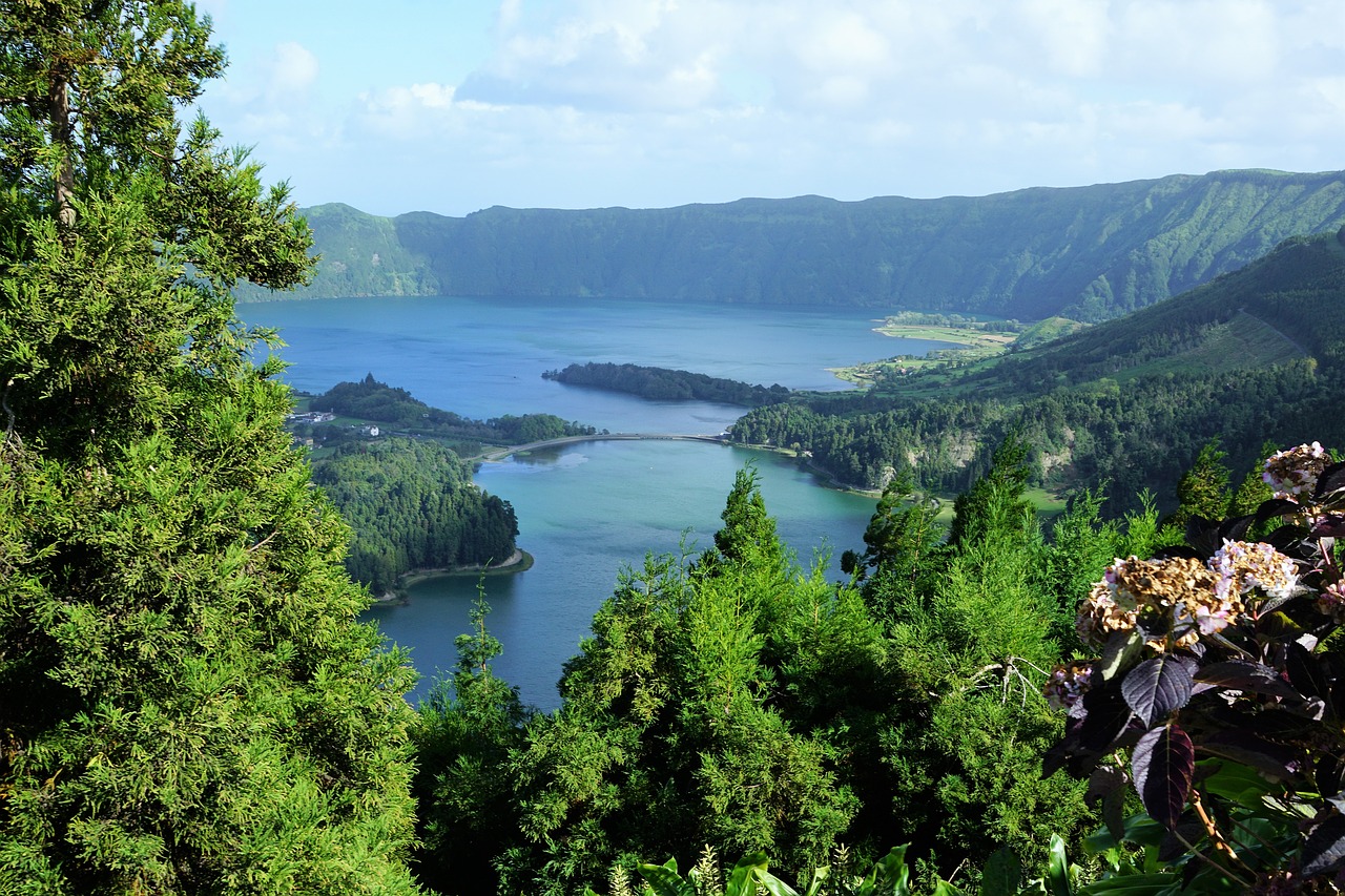 Azores, Portugal, Gamta, Ežeras, Žalias, Dangus, Kraštovaizdis, Nemokamos Nuotraukos,  Nemokama Licenzija