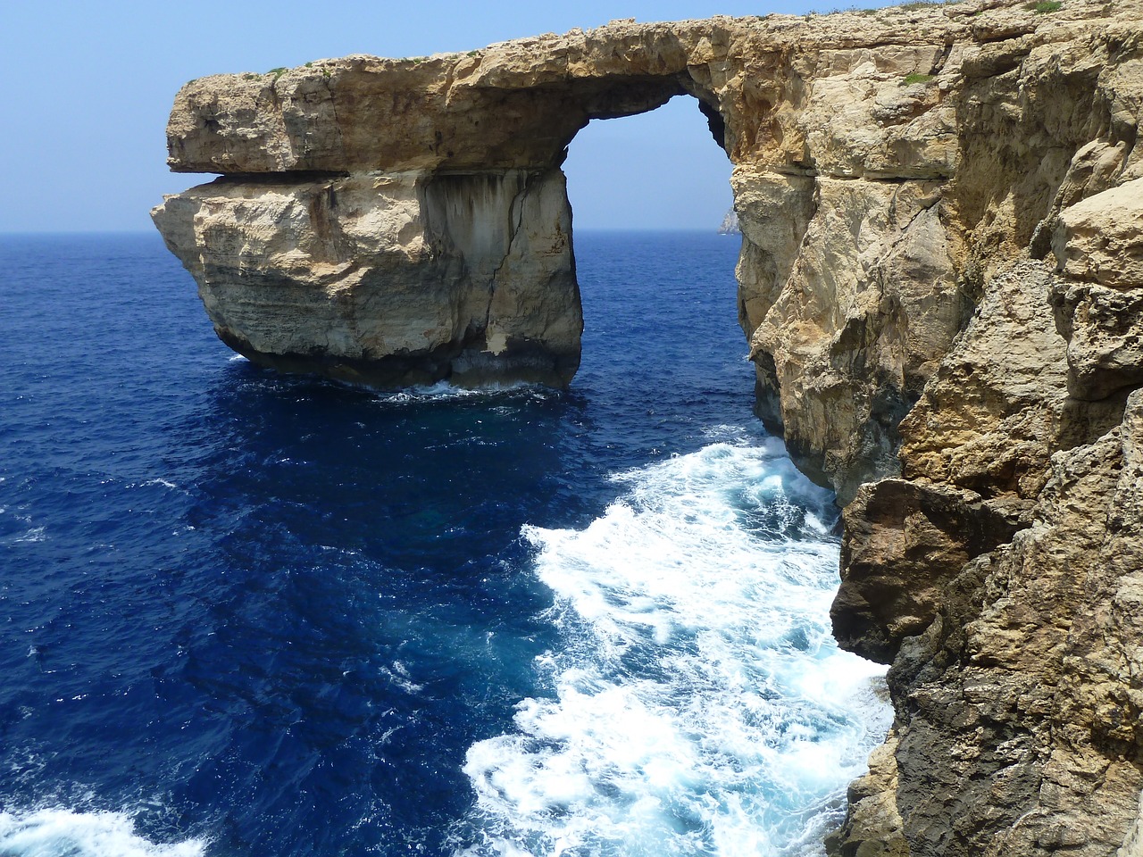 Aukso Langas, Malta, Azure, Vanduo, Gozo, Jūra, Langas, Arka, Uolos, Europa