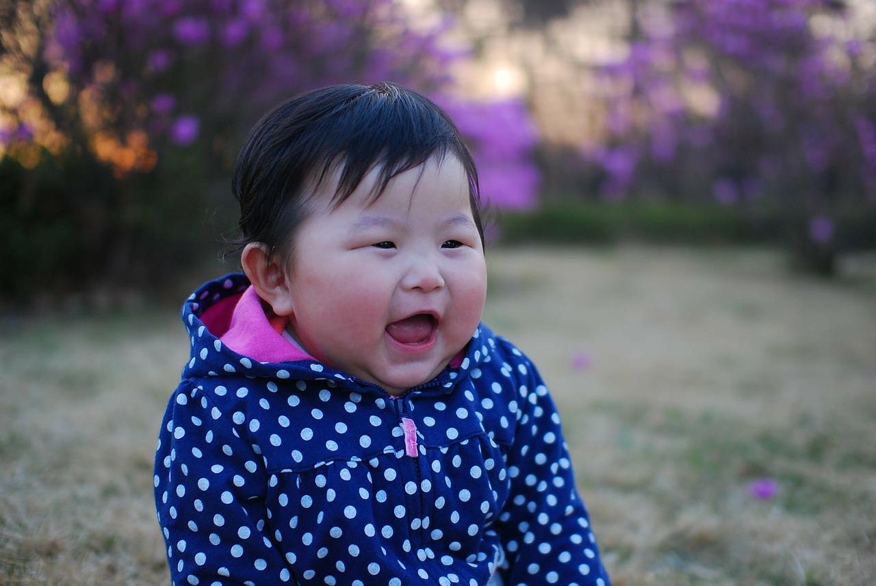 Kūdikis, Veidas, Laimingas, Korėjiečių Kalba, Mergaitė, Juokiasi, Šypsena, Chubby, Mielas, Asian