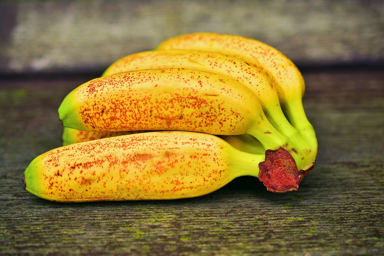 Kūdikių Bananai, Mini Bananai, Bananai, Vaisiai, Geltona, Sveikas, Vitaminai, Maistas, Lukštas, Prinokę