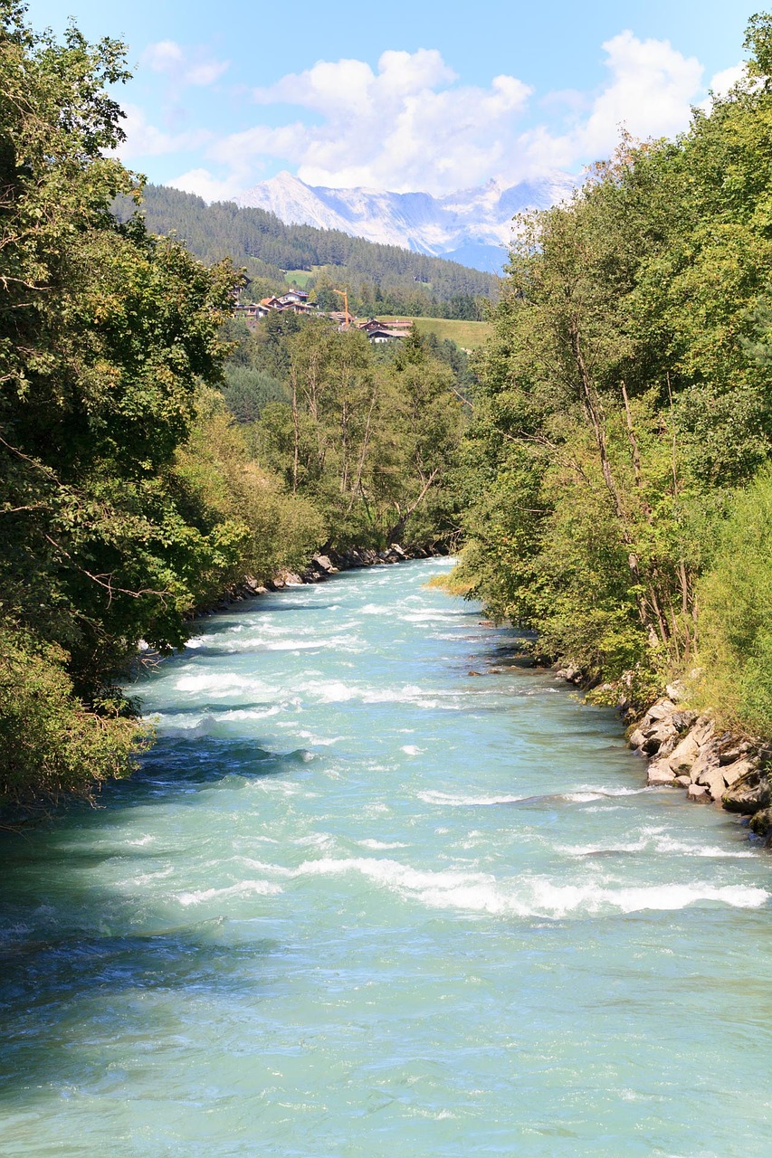 Bachas, Ruetzbach, Stubaitalas, Stubai, Vanduo, Srautas, Gamta, Mėlynas, Šaltas, Energija