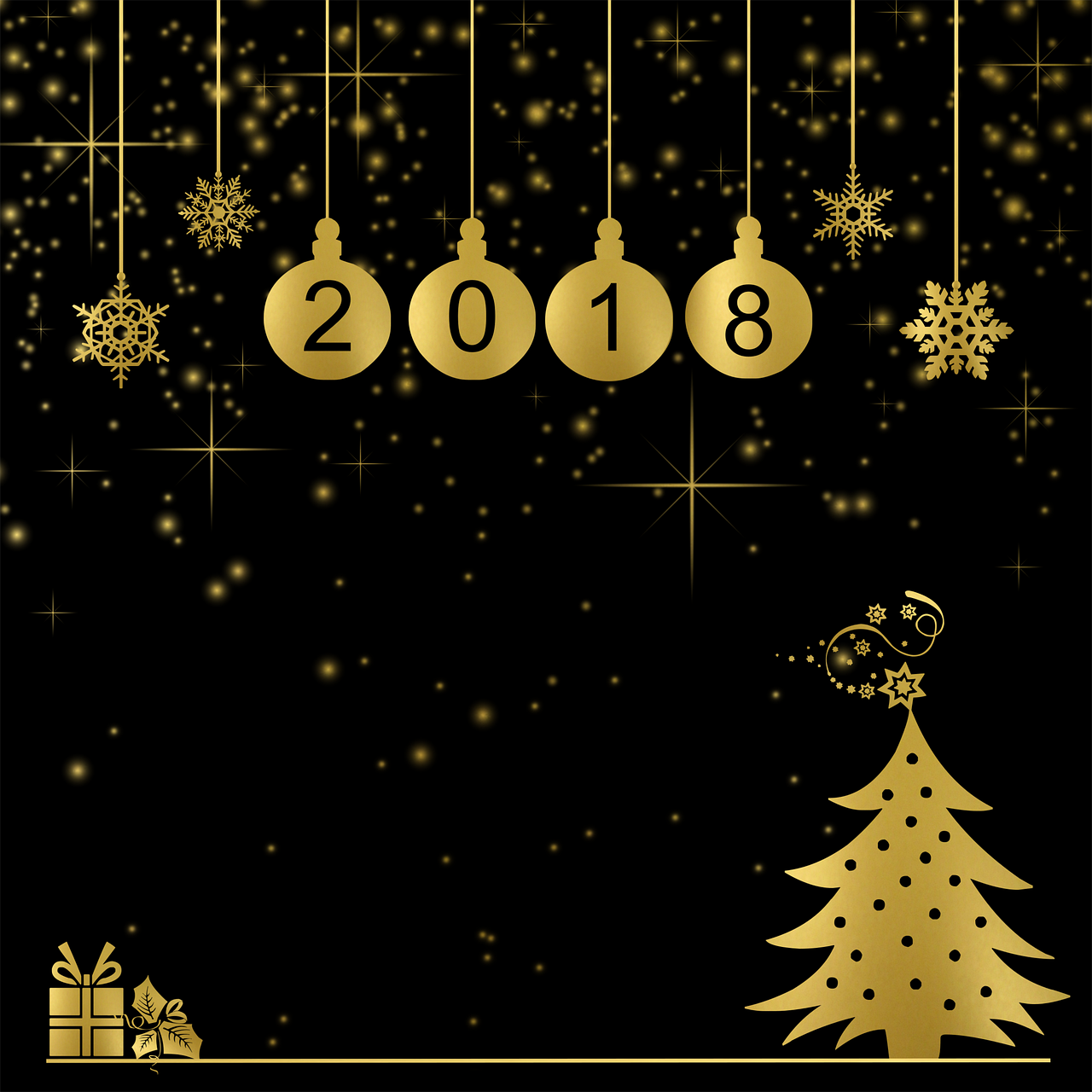 Fone Christmas, Aukso Fonas, Pasveikinimas, Medis, Linksmas Kalėdų Atvirukas, Dovanos, Papuošalai, Nemokamos Nuotraukos,  Nemokama Licenzija
