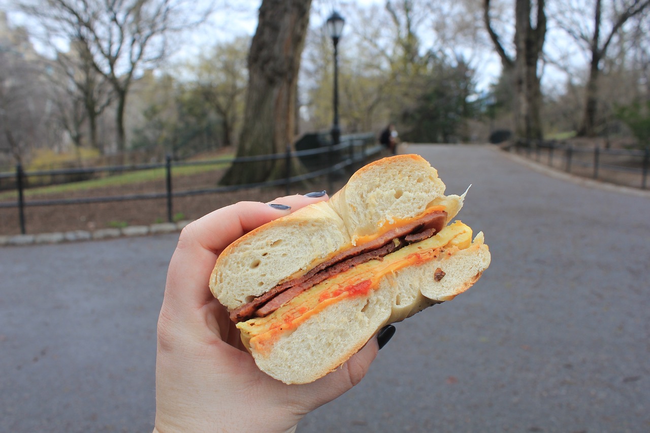 Kumpio Kiaušinis Ir Sūris, Pusryčių Sumuštinis, Bagel, Niujorkas, Centrinis Parkas, Foodie, Nemokamos Nuotraukos,  Nemokama Licenzija