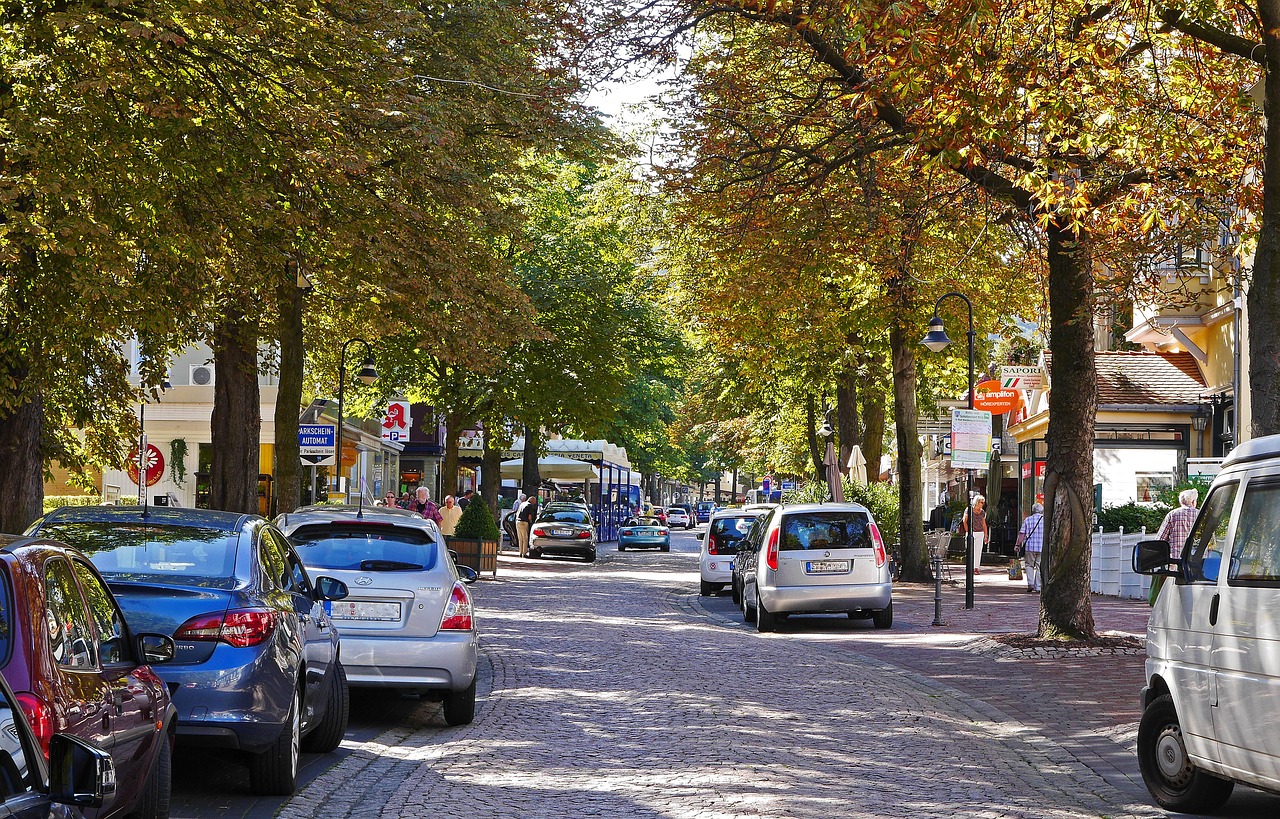 Blogas Harzburgas, Pagrindinis Kelias, Eismas Nuramintas, Parduotuvės, Ruduo, Kaštonas, Kritimo Spalva, Kritimo Lapija, Vaizdingas, Derva