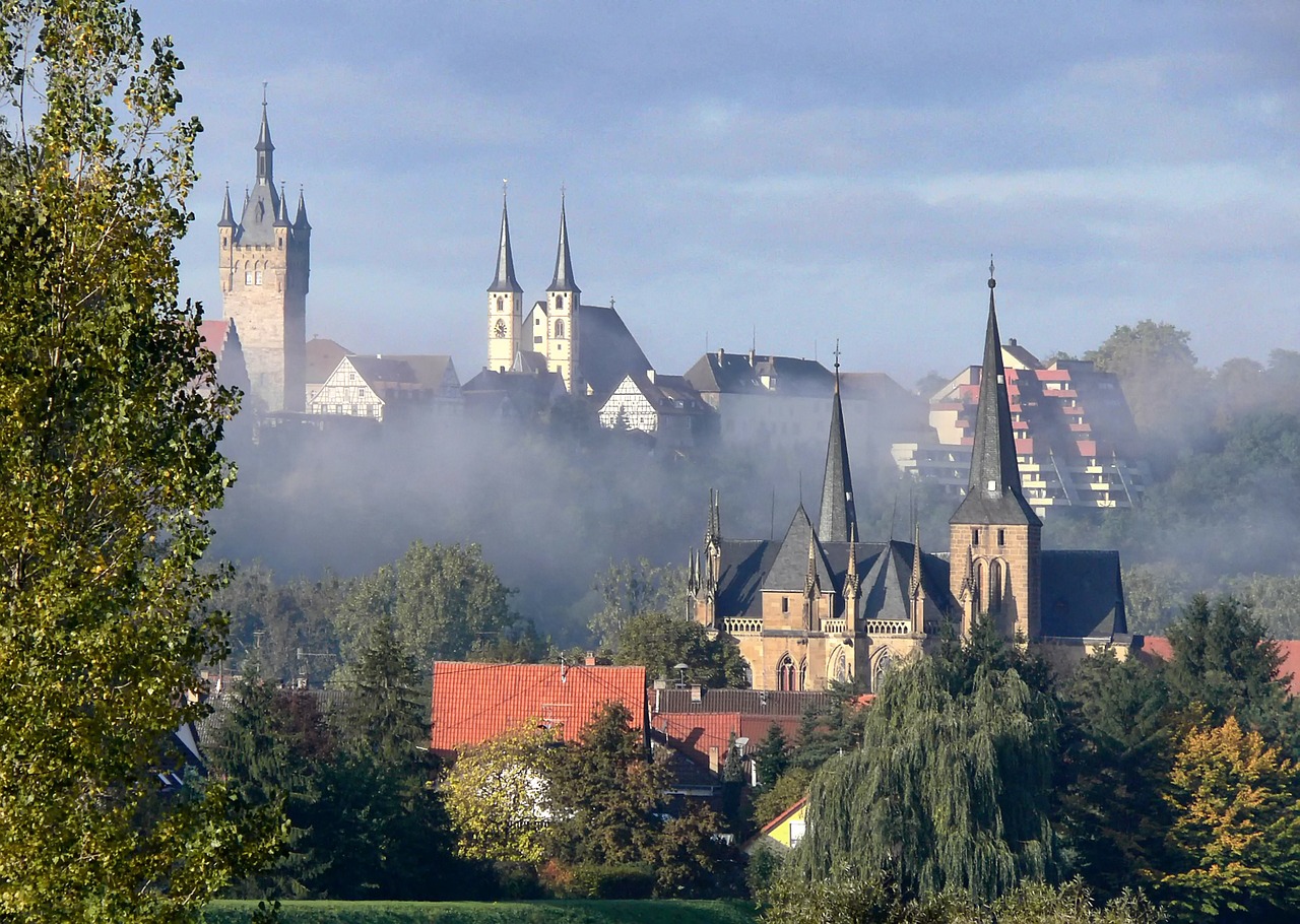 Badenas-Viurtembergas, Vokietija, Bažnyčios, Pastatai, Miestas, Miestas, Panorama, Architektūra, Dangus, Debesys