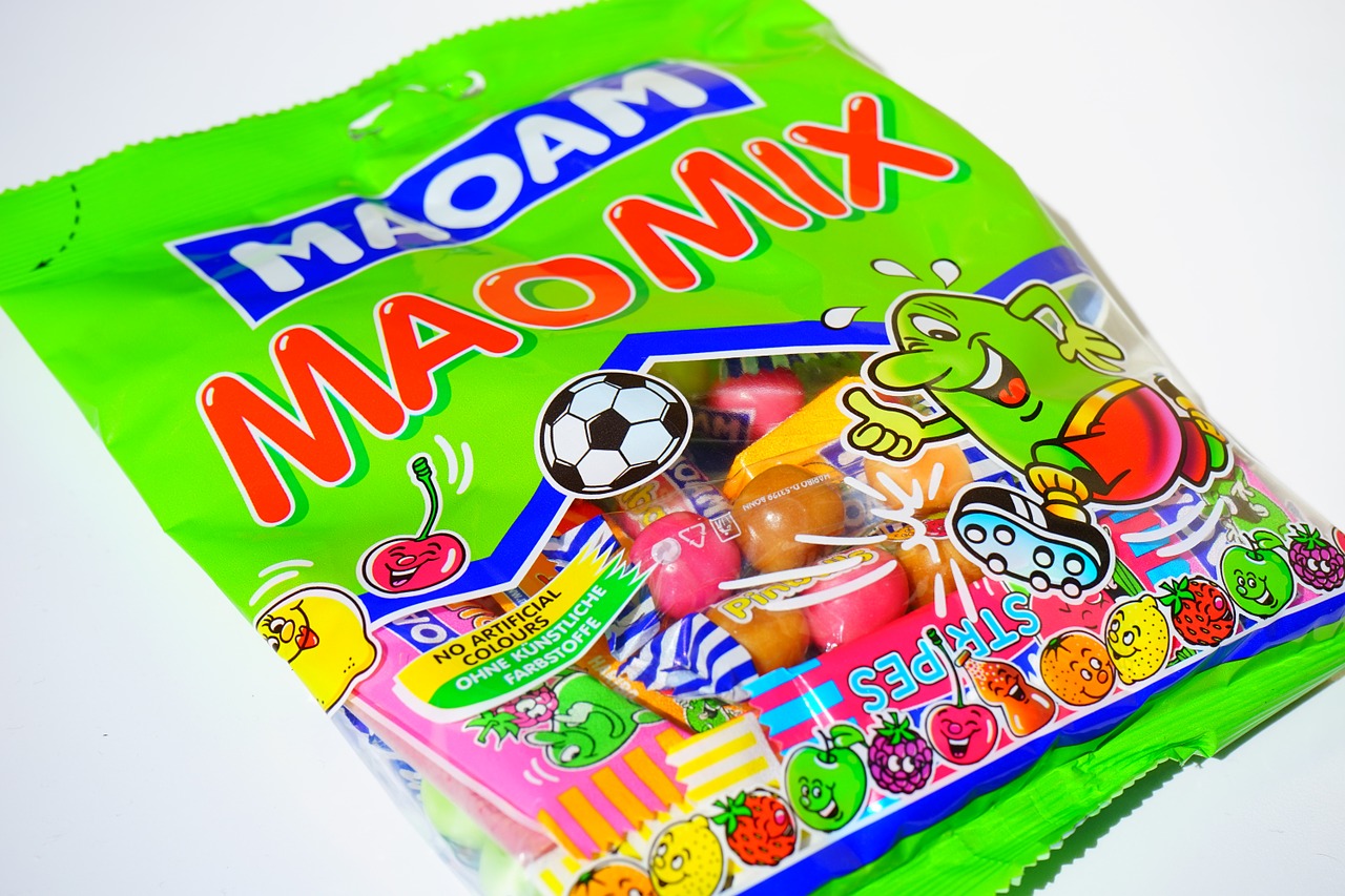 Maišas, Saldainių Krepšys, Maoam, Kramtyti Saldainiai, Maomix, Maoam Maomix, Supakuotas, Pakavimas, Spalvinga, Žalias