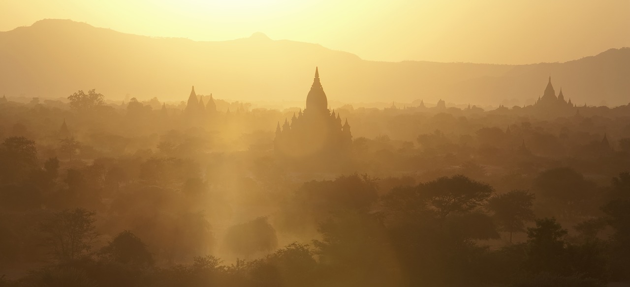 Bagan, Mianmaras, Saulėlydis, Auksinė Šviesa, Kelionė, Turizmas, Kelionės Paskirties Vieta, Lankytinos Vietos, Ekskursijos, Nemokamos Nuotraukos