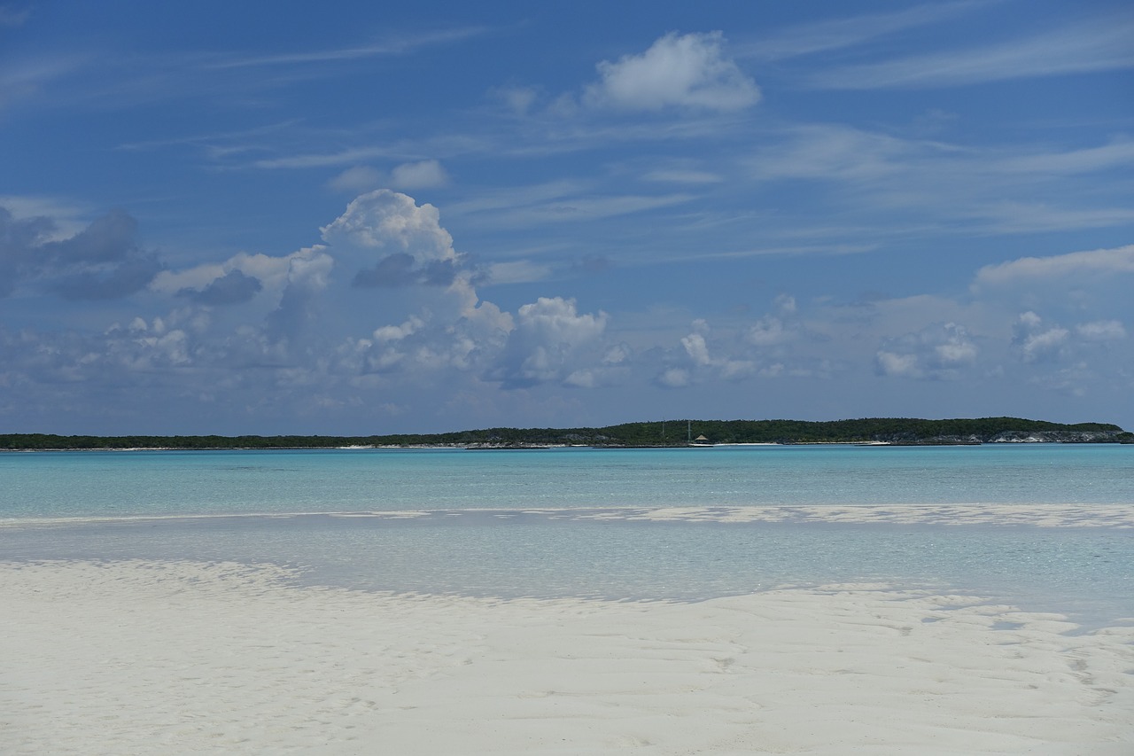 Bahamos, Smėlio Paplūdimys Jūra, 2017 M. Vasara, Šventė, Exuma Salos, Balta Paplūdimyje, Mėlyna Jūra, Nuostabi Diena, Rojaus Sala, Nemokamos Nuotraukos