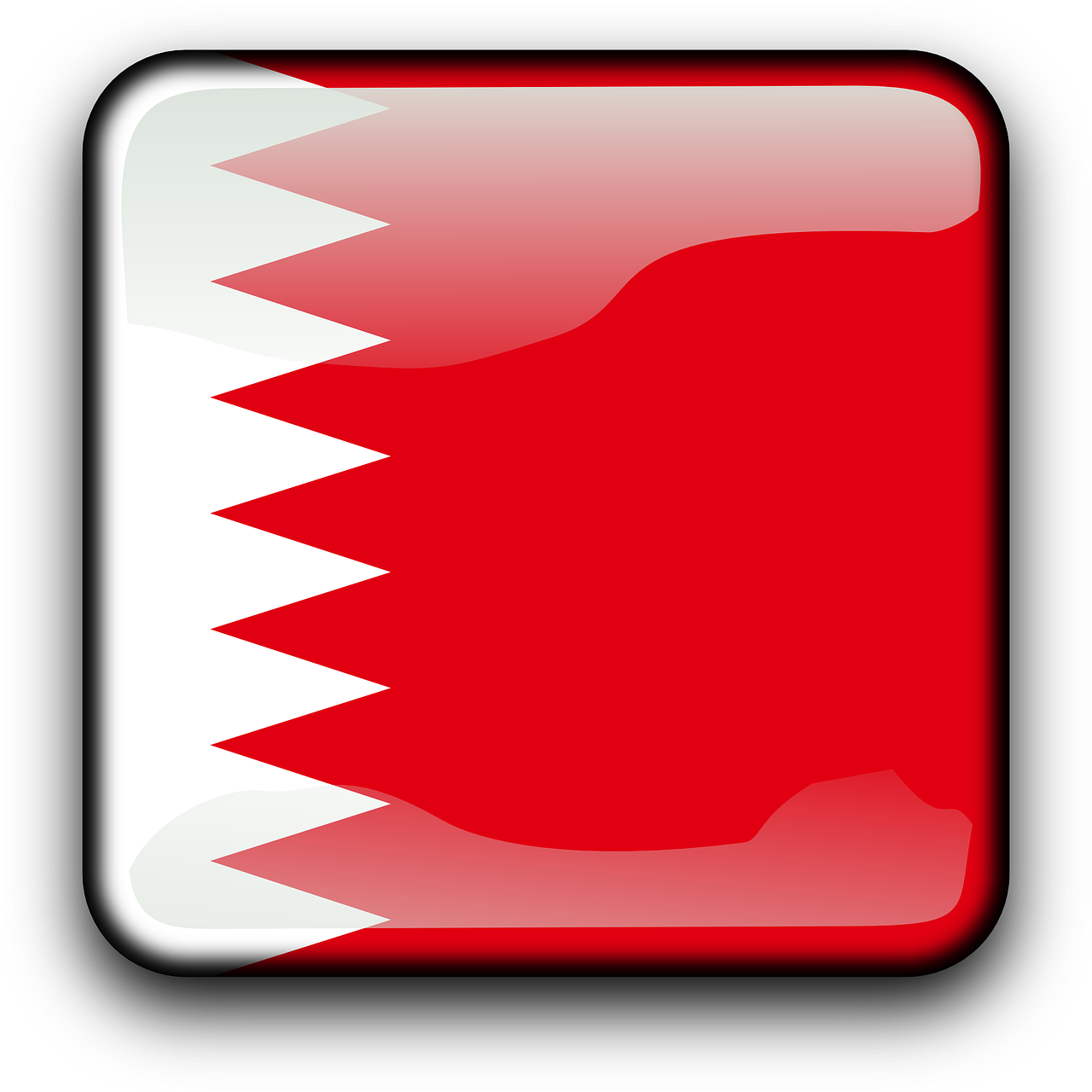 Bahrain, Vėliava, Šalis, Tautybė, Kvadratas, Mygtukas, Blizgus, Nemokama Vektorinė Grafika, Nemokamos Nuotraukos,  Nemokama Licenzija