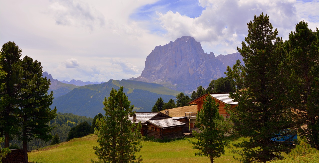 Baita, Dolomitai, Prato, Rokas, Italy, Prieglobstis, Debesys, Dangus, Kraštovaizdis, Sassolungo