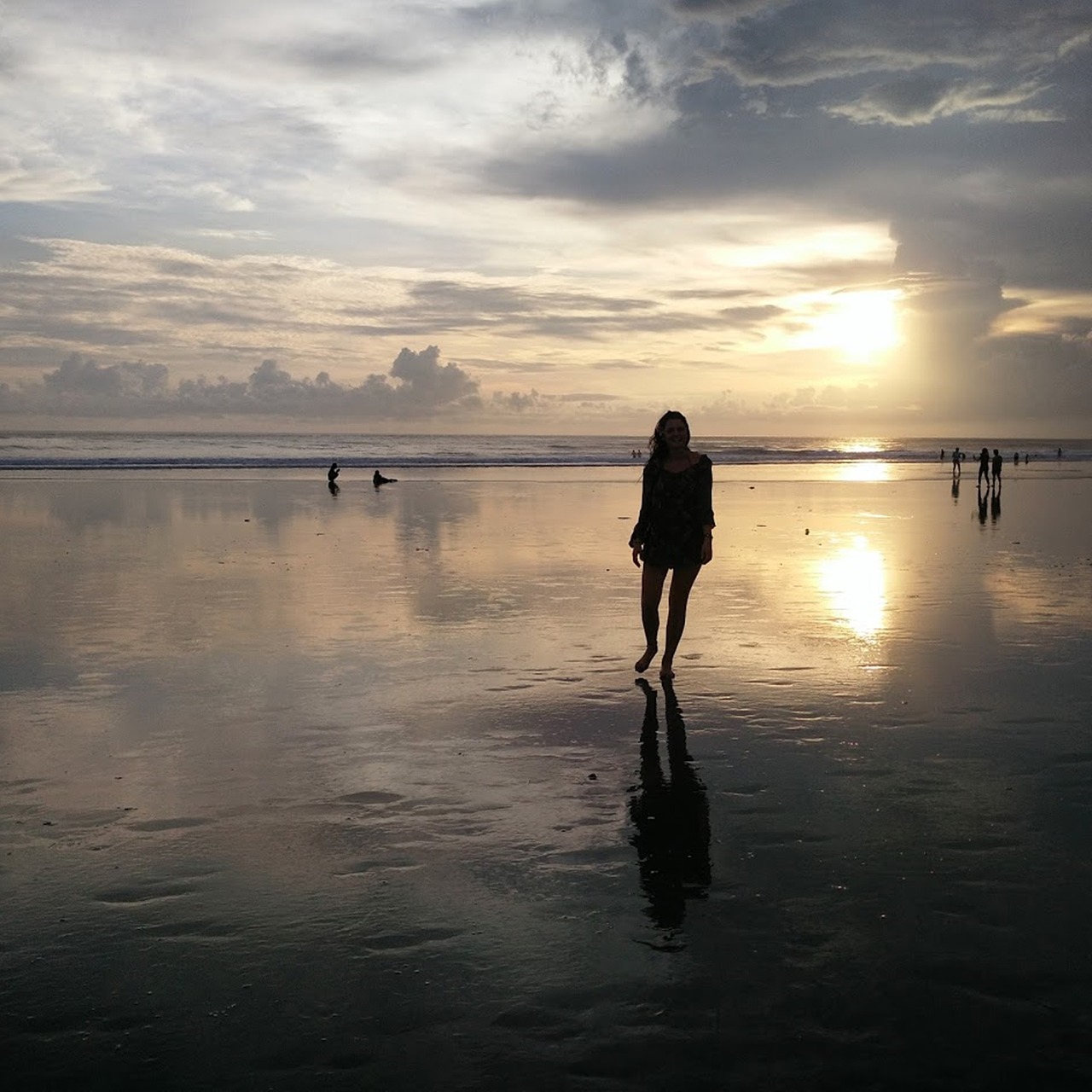 Mergaitė, Horizontas, Papludimys, Saulėlydis, Siluetas, Saulės Šviesa, Bali, Indonezija, Asija, Balinese