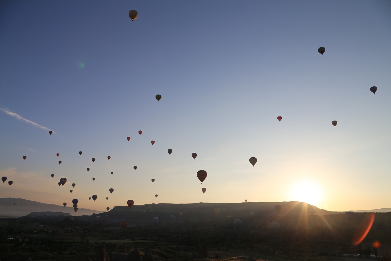 Balionai, Turkija, Saulė, Kelionė, Turizmas, Cappadocia, Oras, Kraštovaizdis, Karštas, Gamta