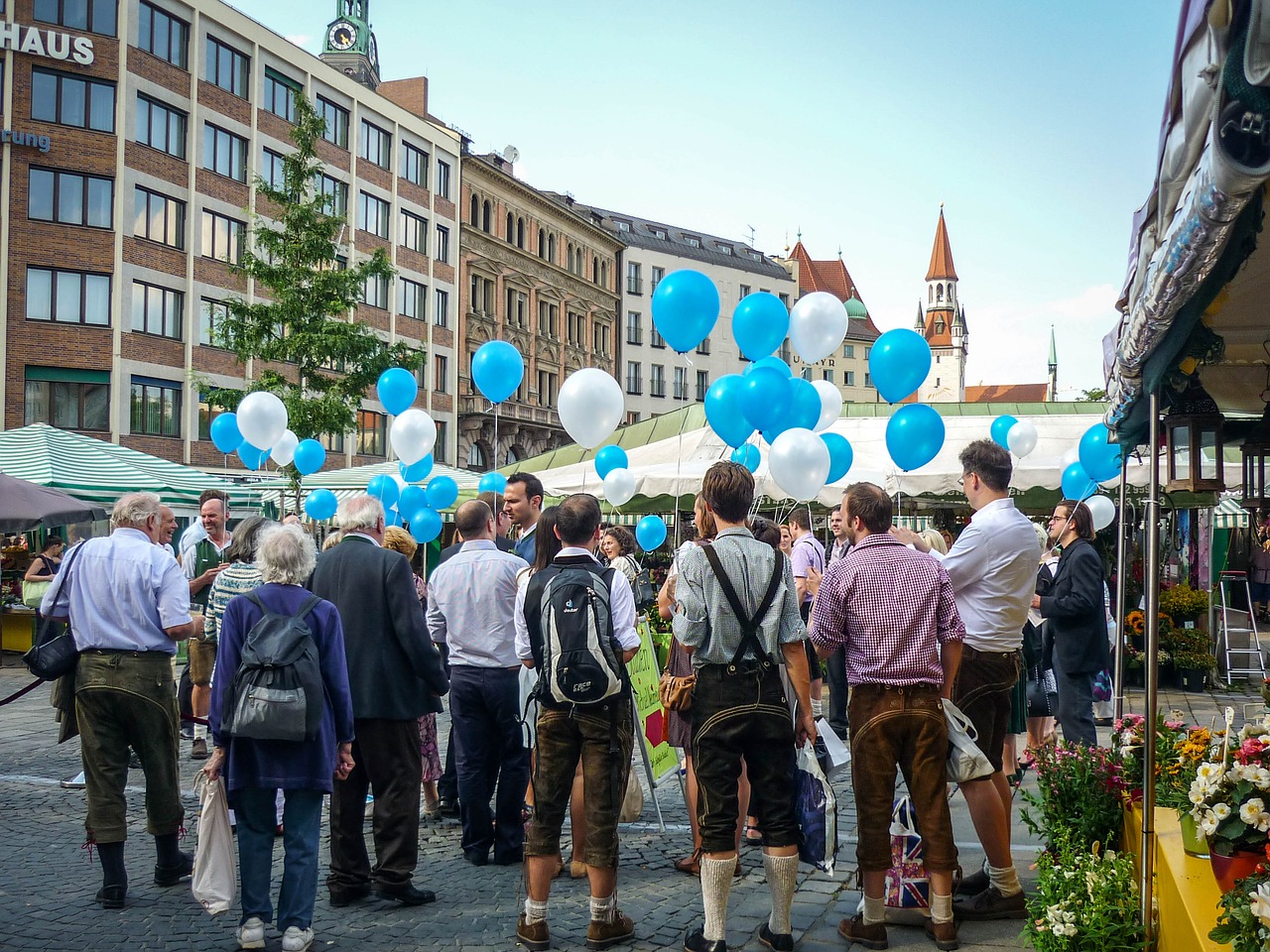 Balionai, Žmonės, Minios, Šventė, Festivalis, Vakarėlis, Vokiečiai, Munich, Vokietija, Miestas