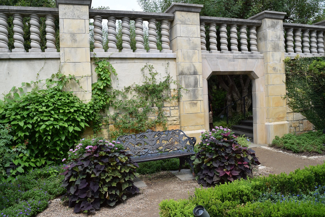 Balusteris, Gėlės, Arboretum, Architektūra, Vasara, Augalas, Plytelės, Akmuo, Apdaila, Baliustraida