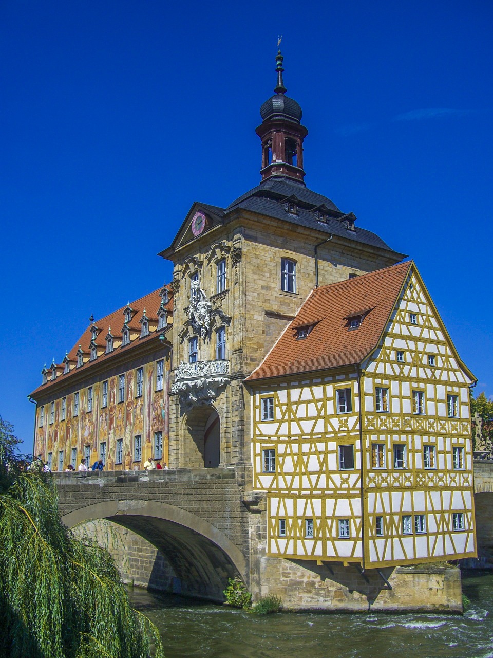 Bamberg, Miesto Rotušė, Fachwerkhaus, Tiltas, Vokietija, Salos Miesto Salė, Bavarija, Senamiestis, Romantiškas, Francūzų Kalba