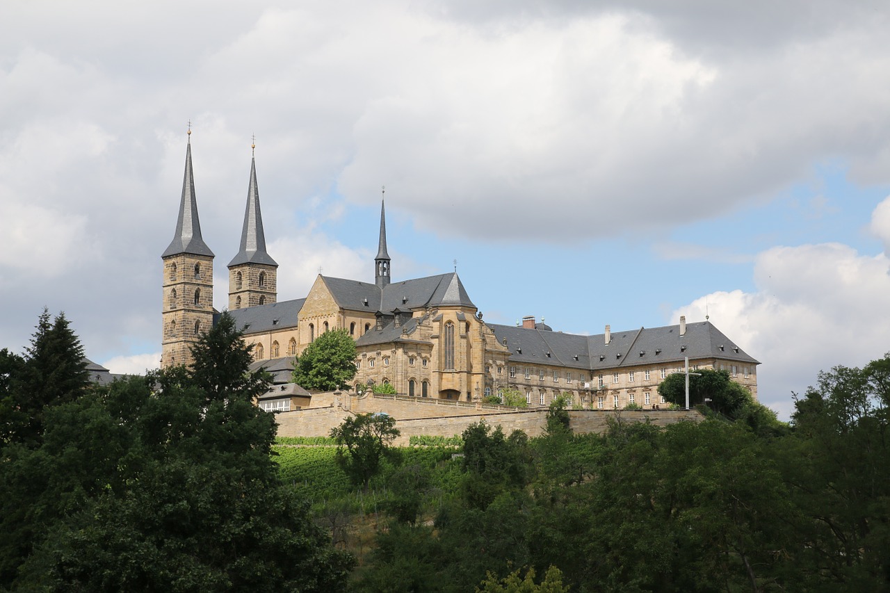 Bamberg,  Gyvenamoji Vieta,  Pilis,  Vienuolynas,  Istoriškai,  Atvirukas,  Lankytinos Vietos,  Vokietija, Nemokamos Nuotraukos,  Nemokama Licenzija