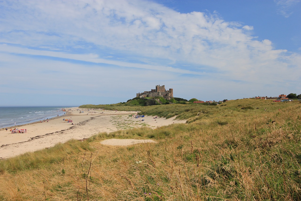 Bamburgo Pilis, Northumberland, Pilis, Bamburgh, Anglija, Senas, Šiaurė, Kranto, Architektūra, Jūra