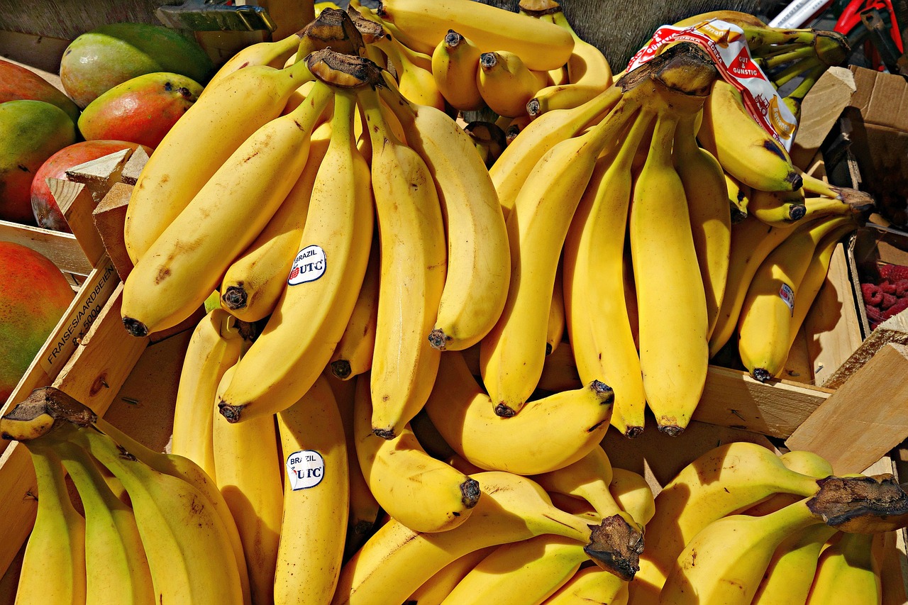 Bananas, Vaisiai, Maistas, Mityba, Krūva, Šviežias, Šviežias Vaisius, Valgymas, Maistas, Mityba