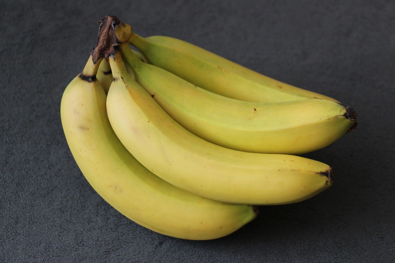 Bananas, Geltona, Žalias, Vaisiai, Bananinis Krūmas, Sveikas, Saldus, Valgyti, Uždaryti, Bananai