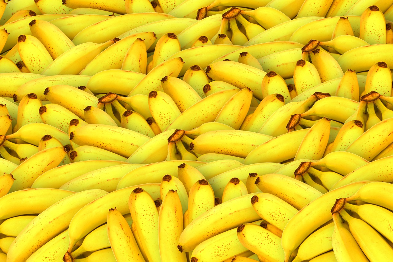 Bananai, Vaisiai, Geltona, Sveikas, Šviežias Vaisius, Atogrąžų, Ekologiškas, Oranžinis Vaisius, Skanus, Nemokamos Nuotraukos